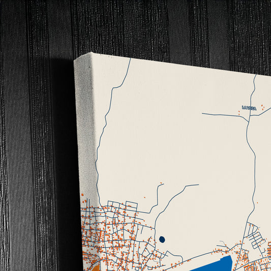 Valle De La Pascua Venezuela Colorful City Map Canvas Print Detail