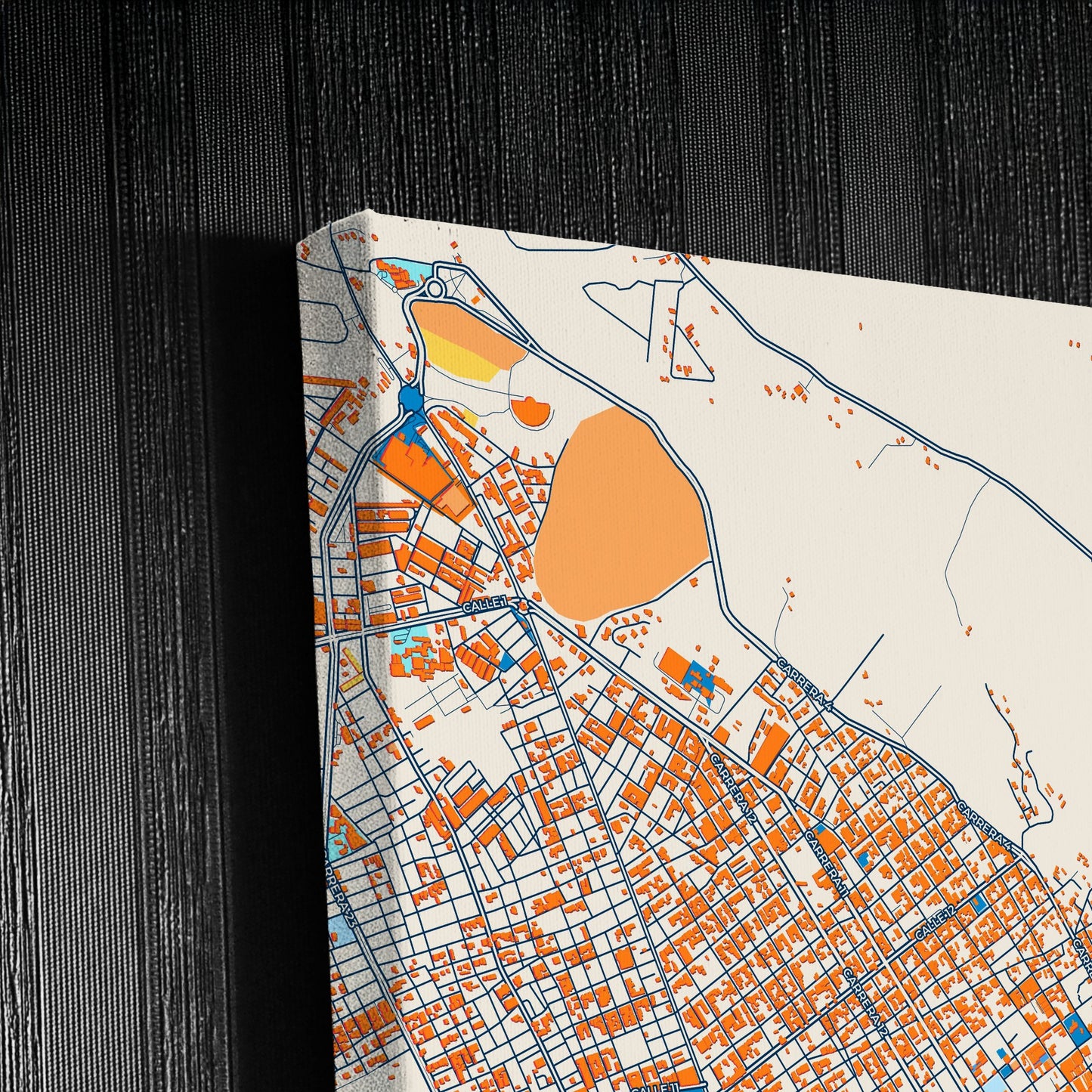 Valledupar Colombia Colorful City Map Canvas Print Detail