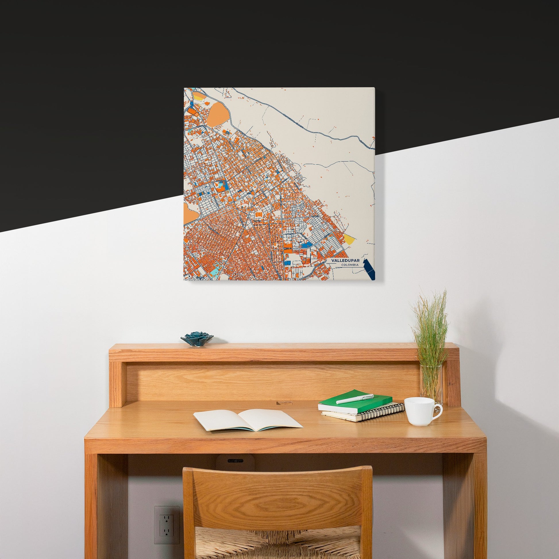 Valledupar Colombia Colorful City Map Canvas Print Scene