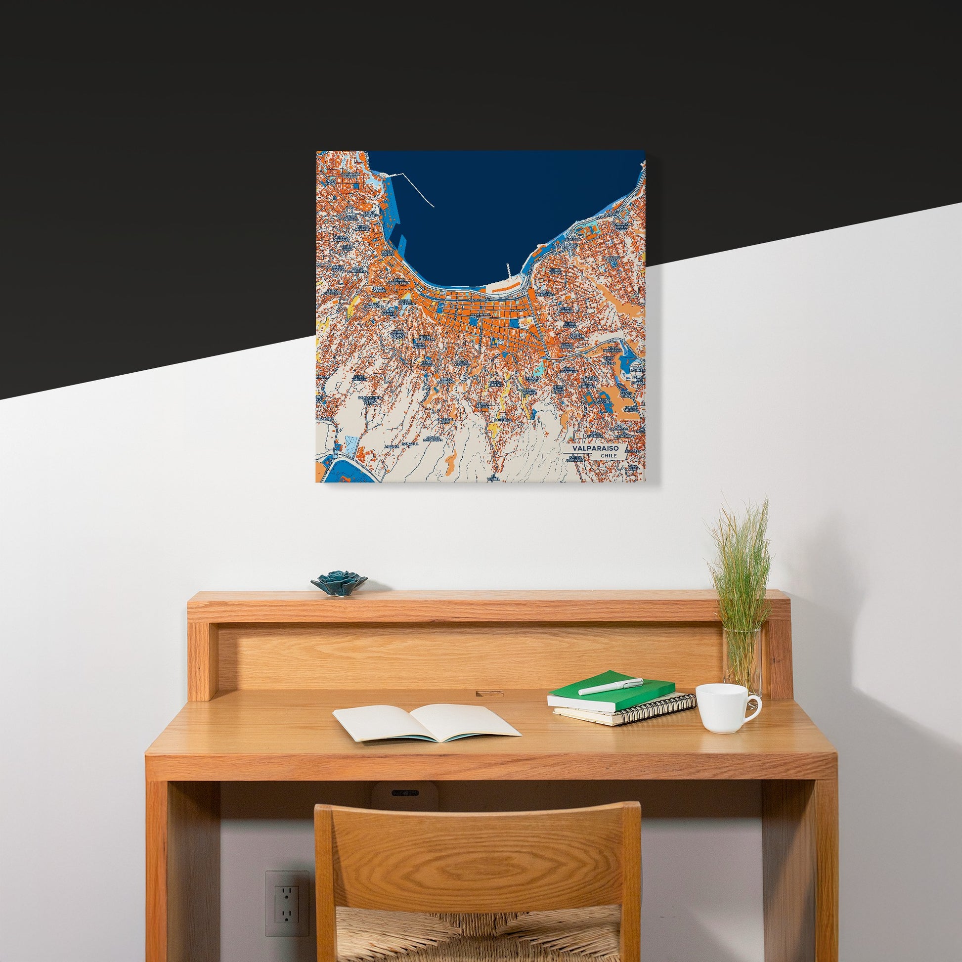 Valparaiso Chile Colorful City Map Canvas Print Scene