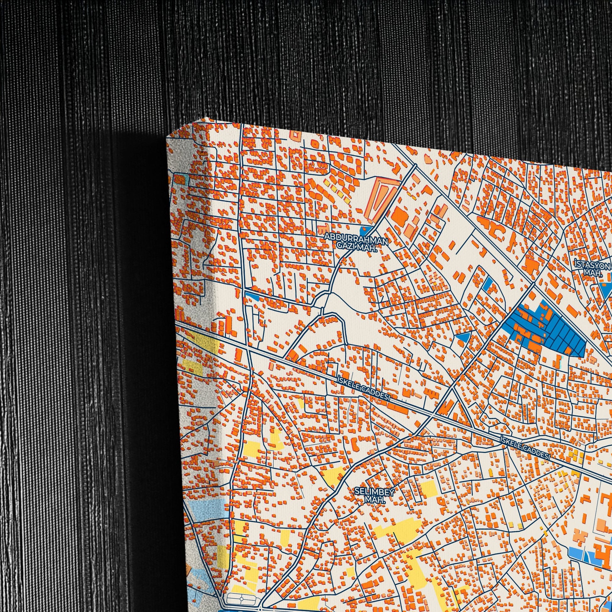 Kamyonet Turkey Colorful City Map Canvas Print Detail