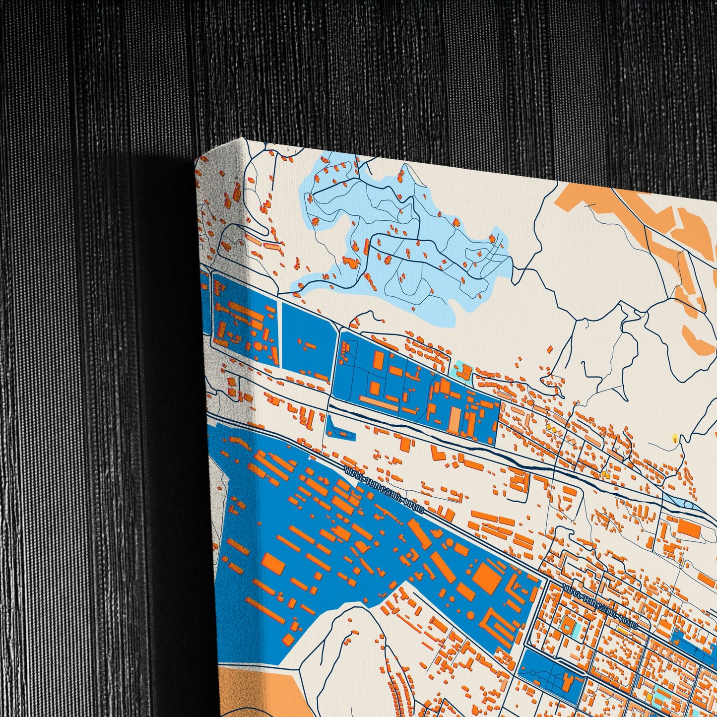 Vanadzor Armenia Colorful City Map Canvas Print Detail