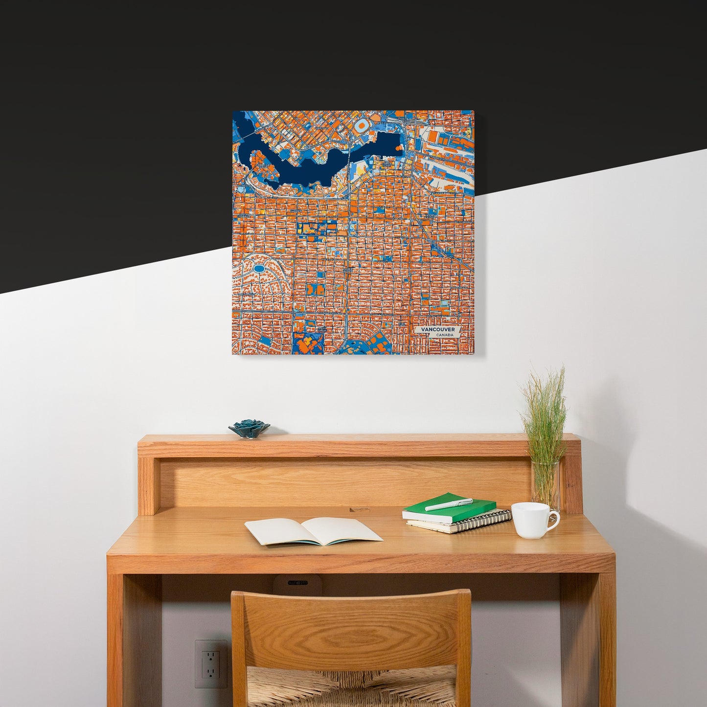 Vancouver Canada Colorful City Map Canvas Print Scene