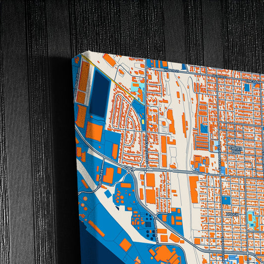 Vancouver Washington Colorful City Map Canvas Print Detail