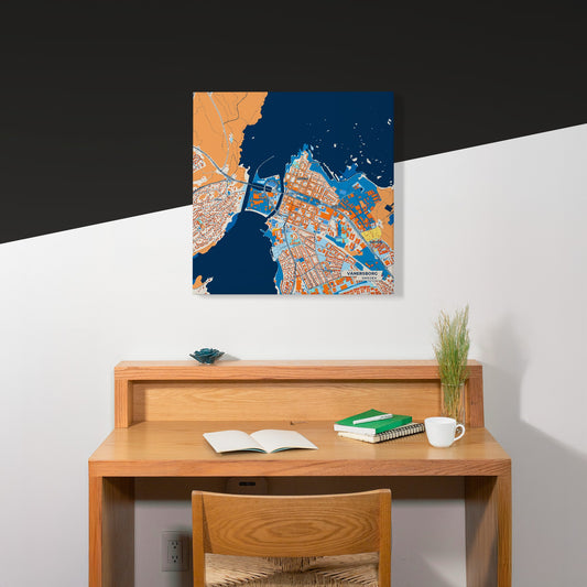 Vänersborg Sweden Colorful City Map Canvas Print Scene