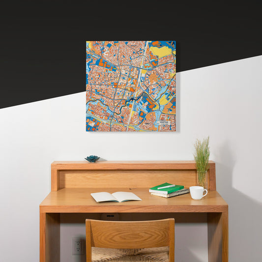 Vantaa Finland Colorful City Map Canvas Print Scene