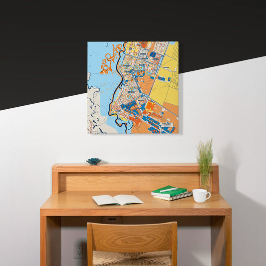 Вараш Ukraine Colorful City Map Canvas Print Scene
