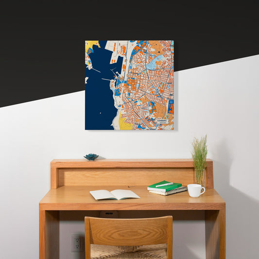 Varberg Sweden Colorful City Map Canvas Print Scene