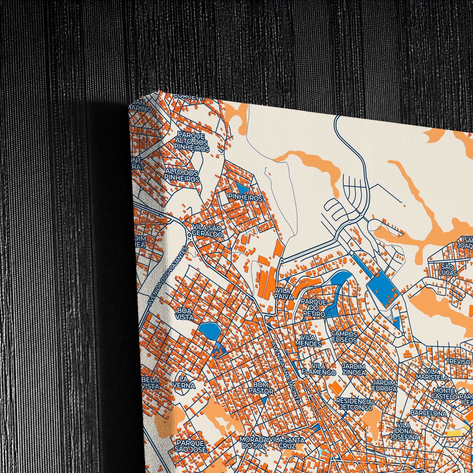 Varginha Brazil Colorful City Map Canvas Print Detail