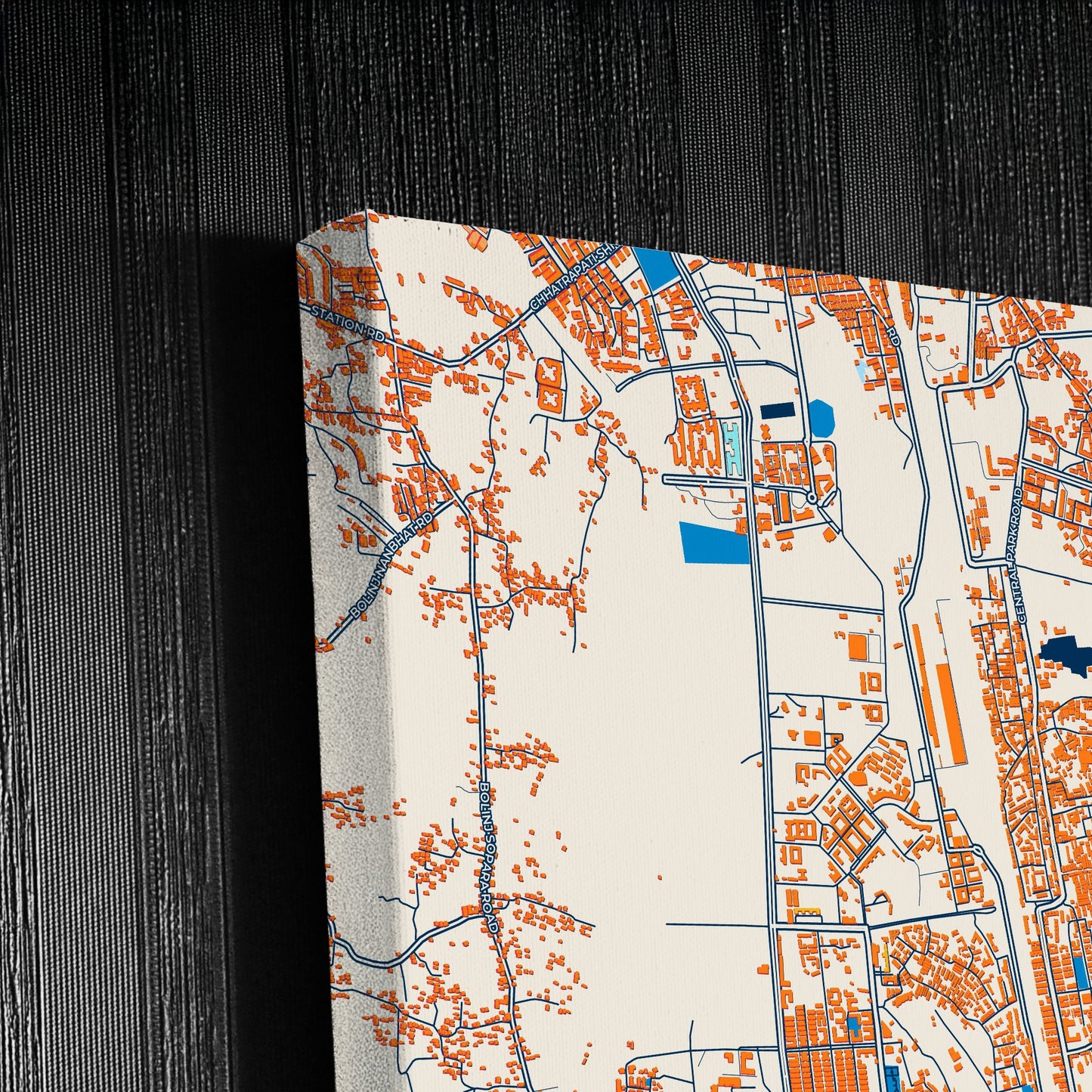 Vasai-Virar India Colorful City Map Canvas Print Detail