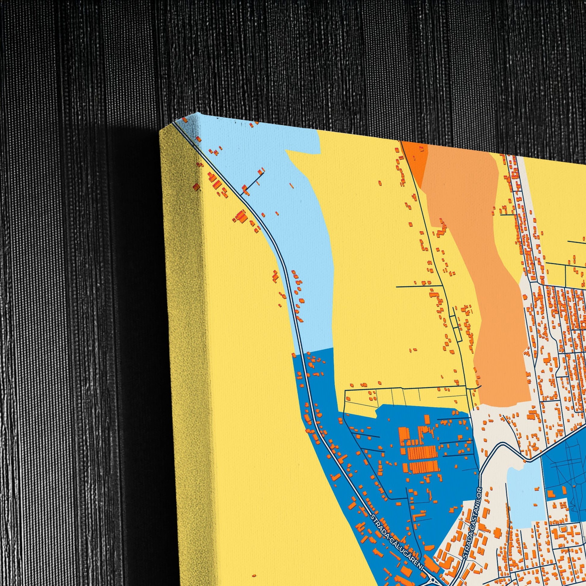 Vaslui Romania Colorful City Map Canvas Print Detail