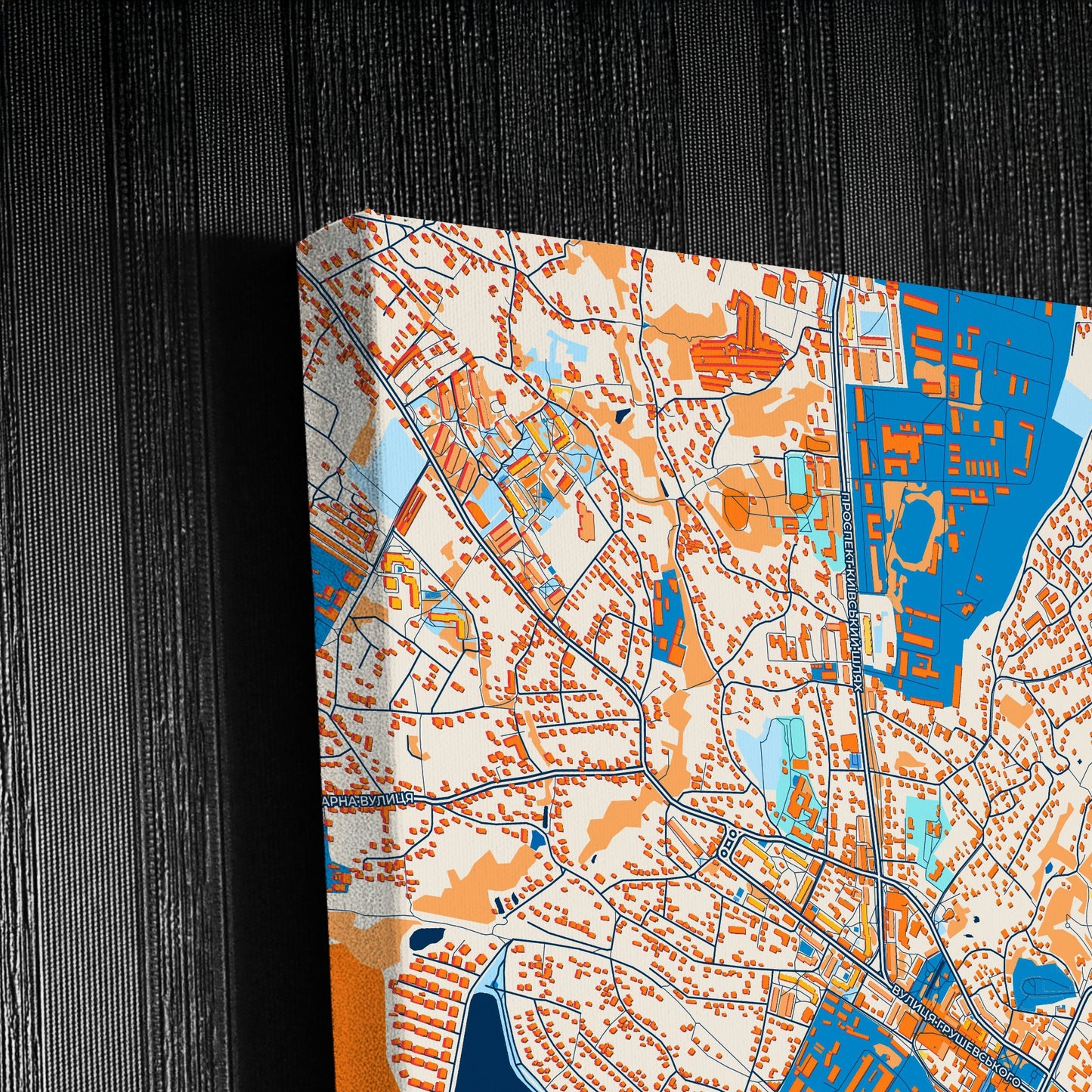 Василків Ukraine Colorful City Map Canvas Print Detail