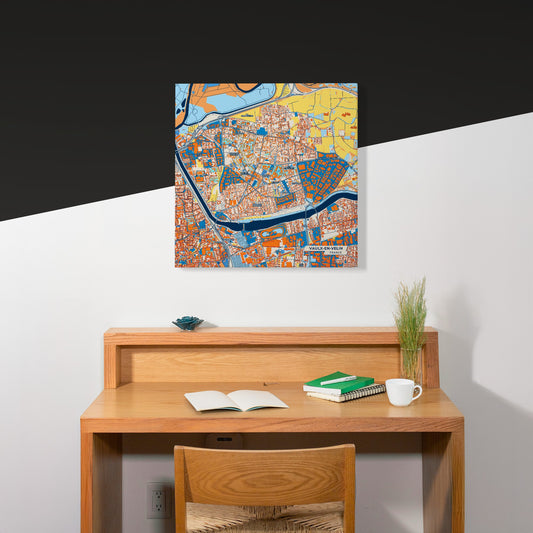 Vaulx-En-Velin France Colorful City Map Canvas Print Scene