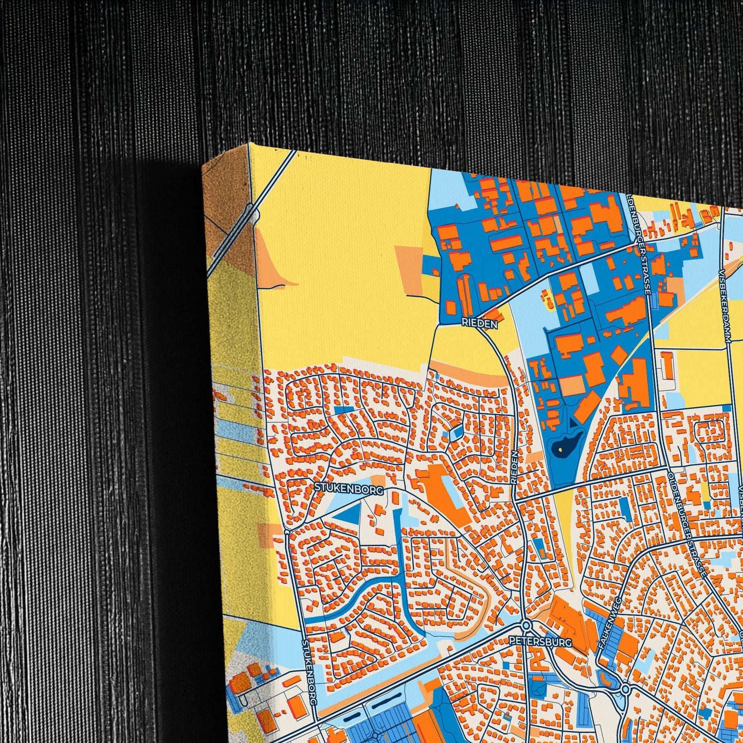 Vechta Germany Colorful City Map Canvas Print Detail