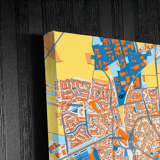 Vechta Germany Colorful City Map Canvas Print Detail