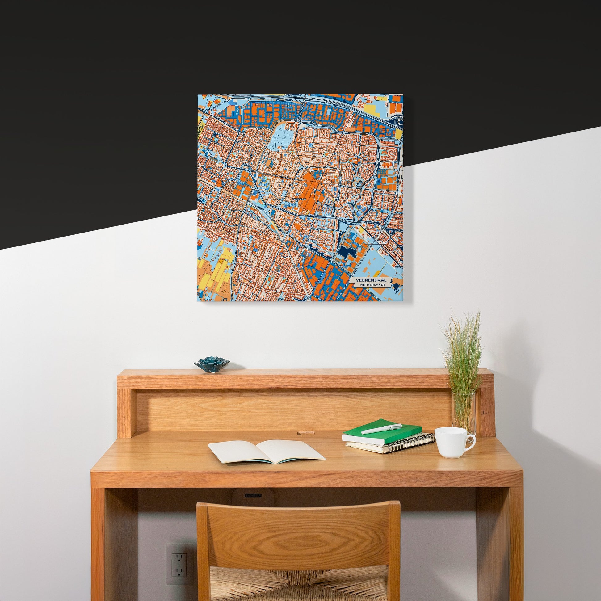 Veenendaal Netherlands Colorful City Map Canvas Print Scene