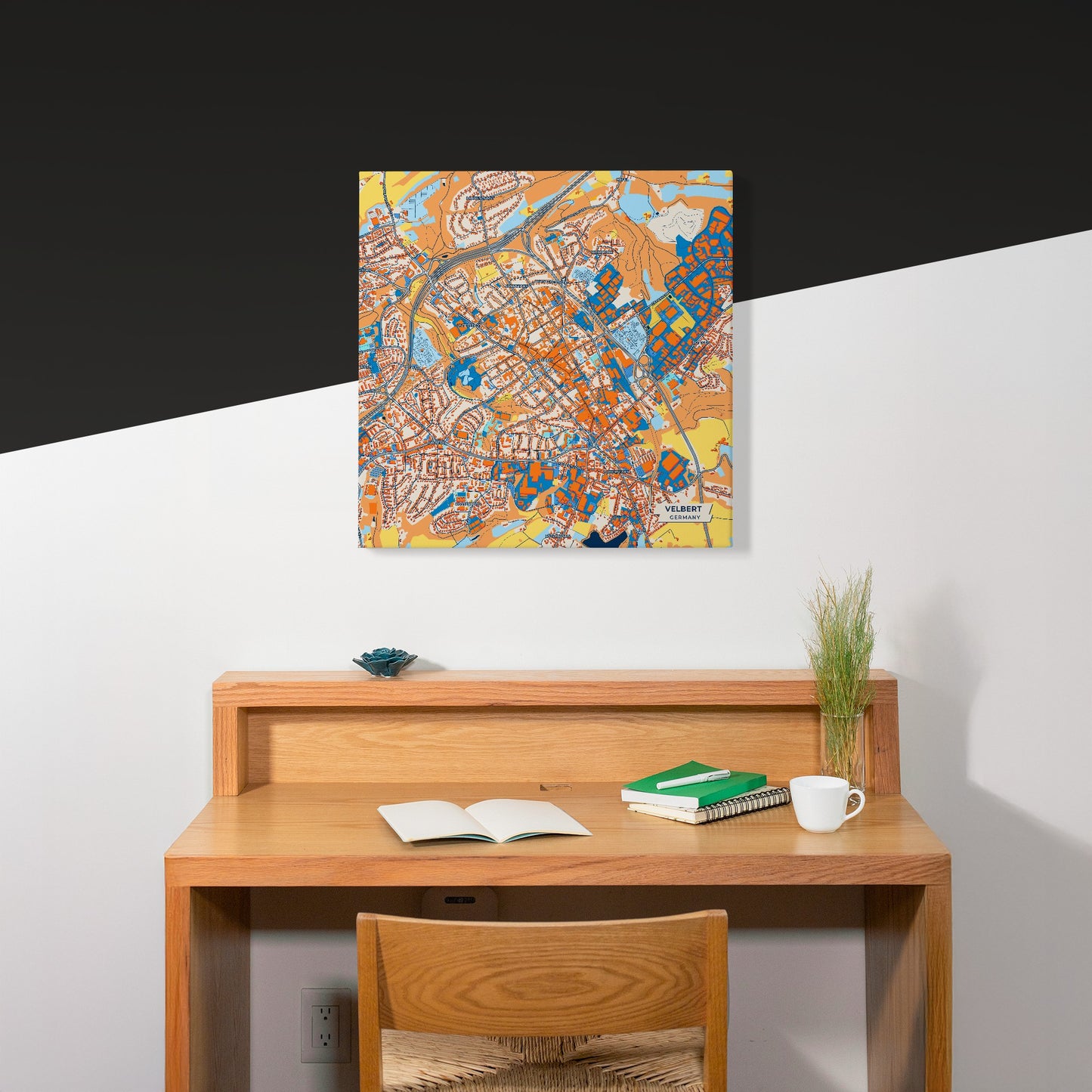 Velbert Germany Colorful City Map Canvas Print Scene