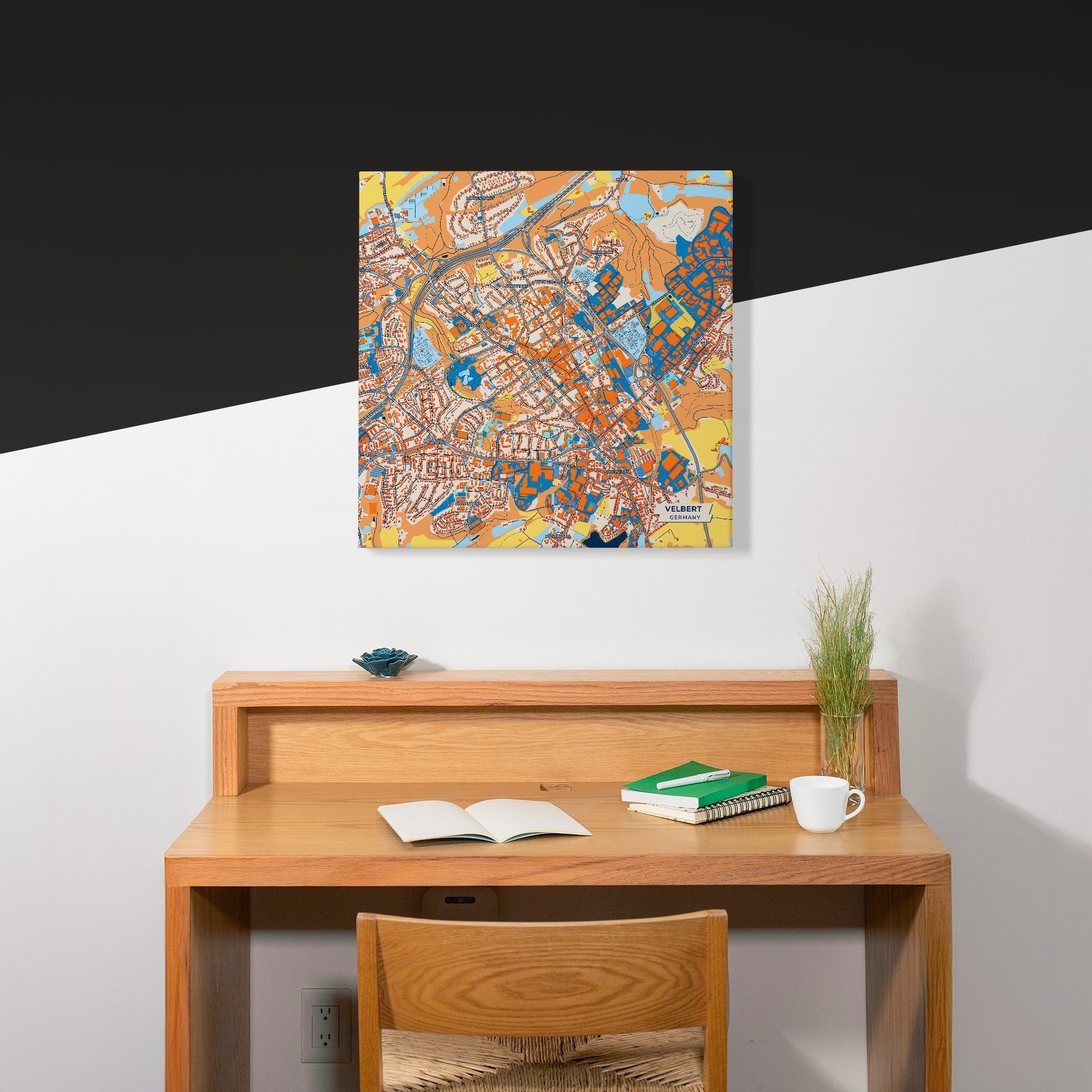 Velbert Germany Colorful City Map Canvas Print Scene