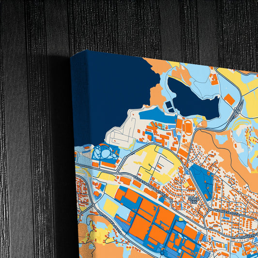 Velenje Slovenia Colorful City Map Canvas Print Detail