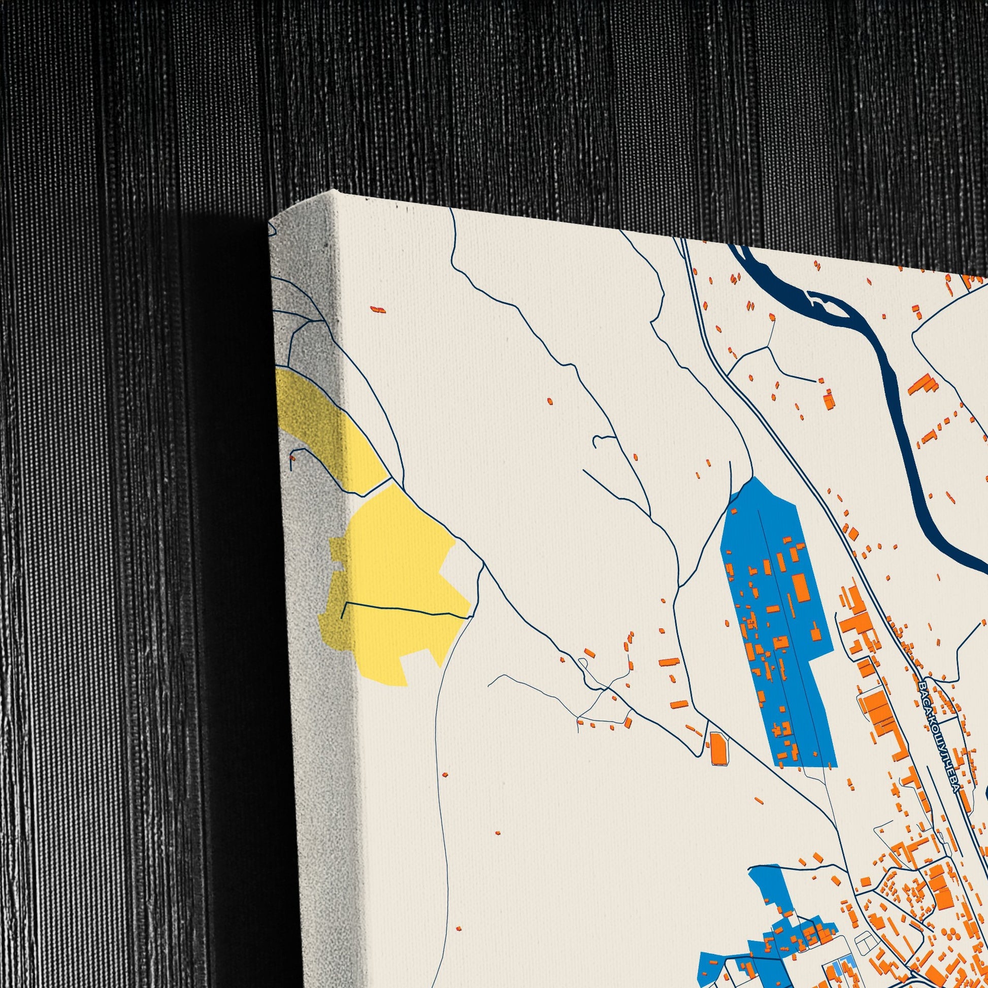 Veles North Macedonia Colorful City Map Canvas Print Detail