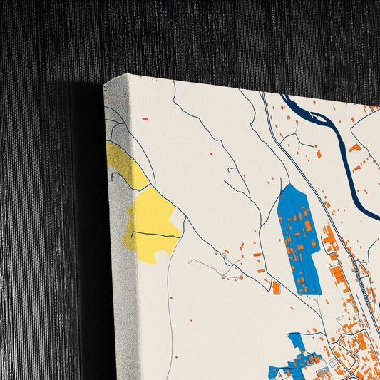 Veles North Macedonia Colorful City Map Canvas Print Detail