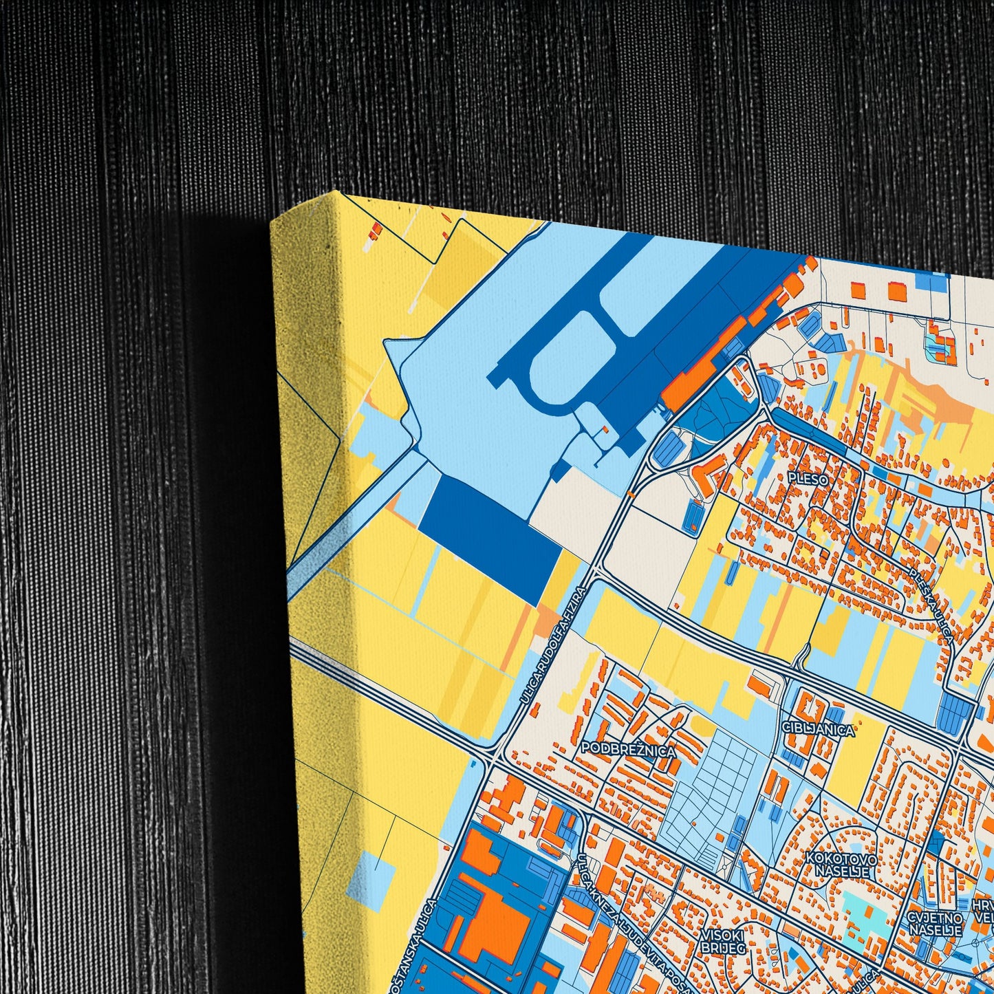 Velika Gorica Croatia Colorful City Map Canvas Print Detail