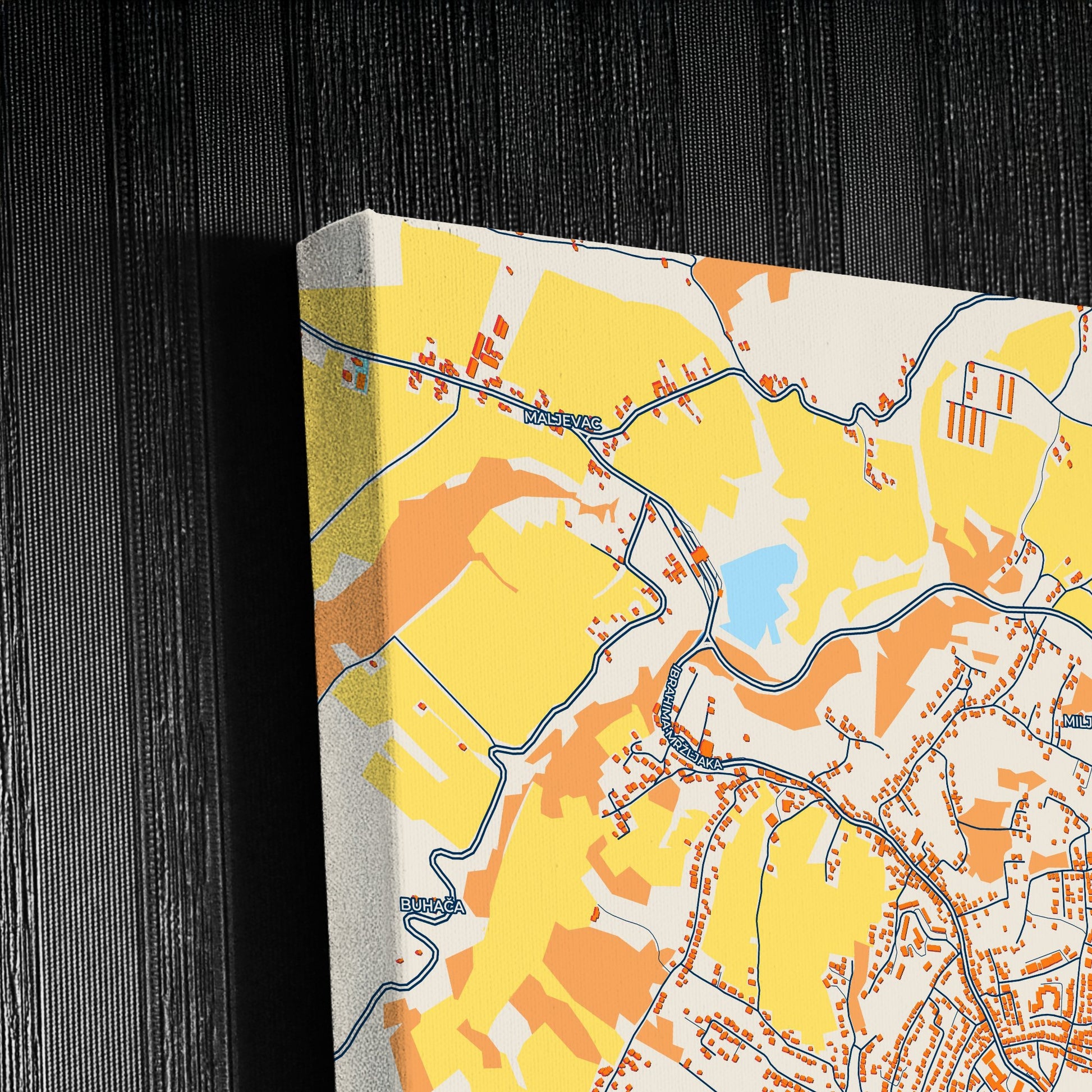 Velika Kladuša Bosnia And Herzegovina Colorful City Map Canvas Print Detail