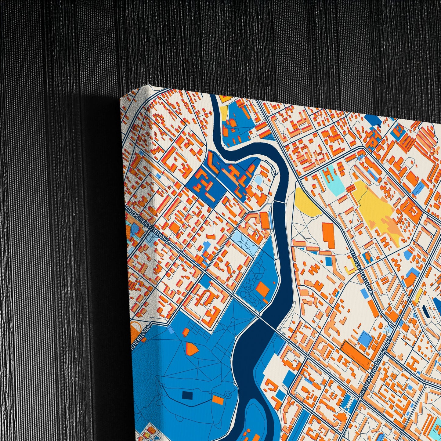 Великие Луки Russia Colorful City Map Canvas Print Detail