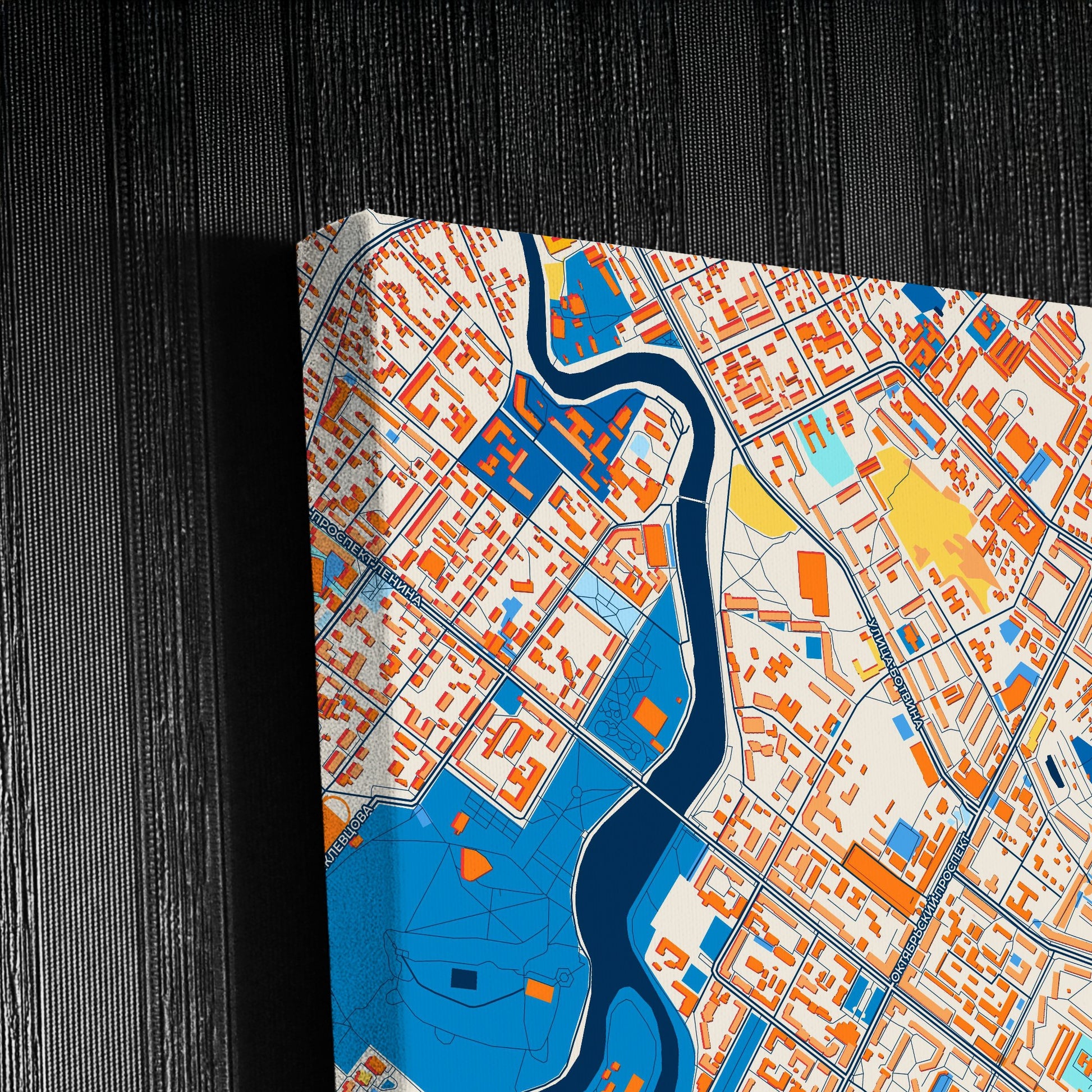 Великие Луки Russia Colorful City Map Canvas Print Detail