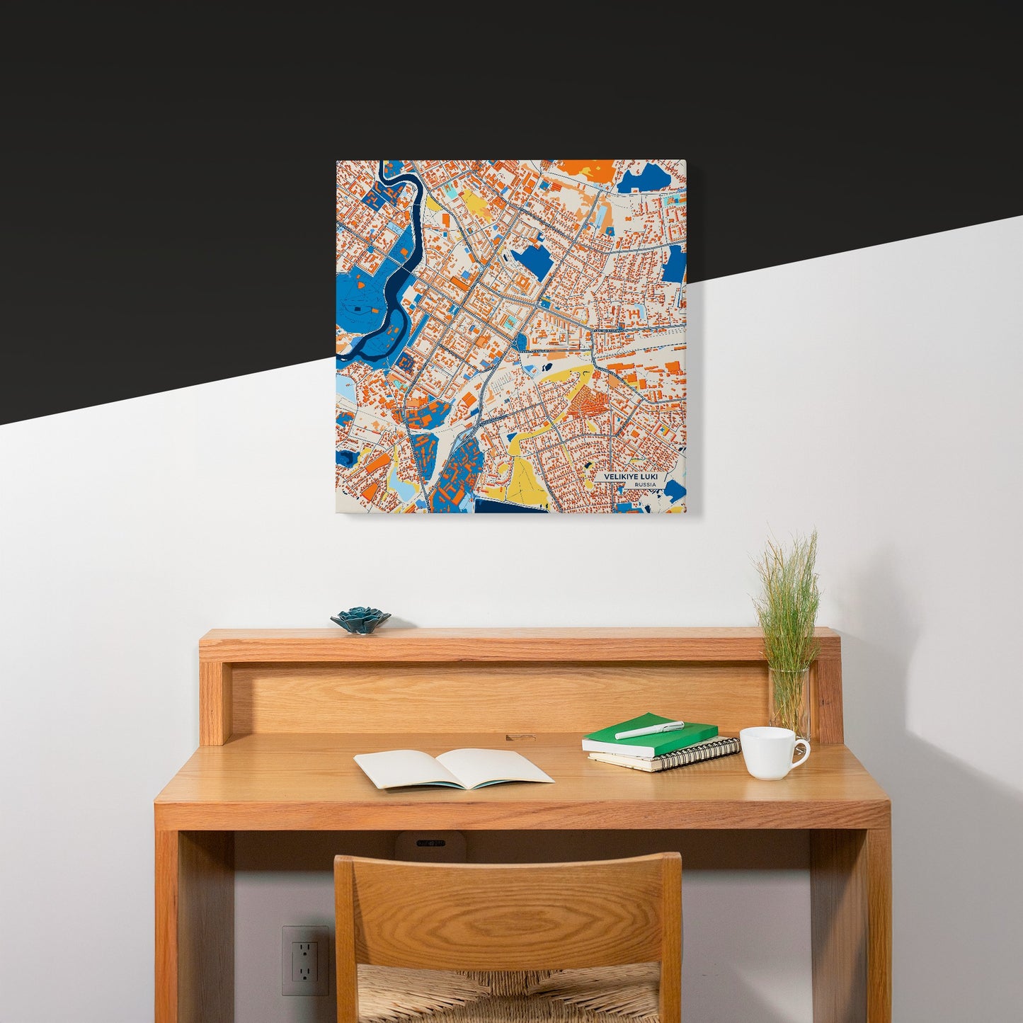 Великие Луки Russia Colorful City Map Canvas Print Scene