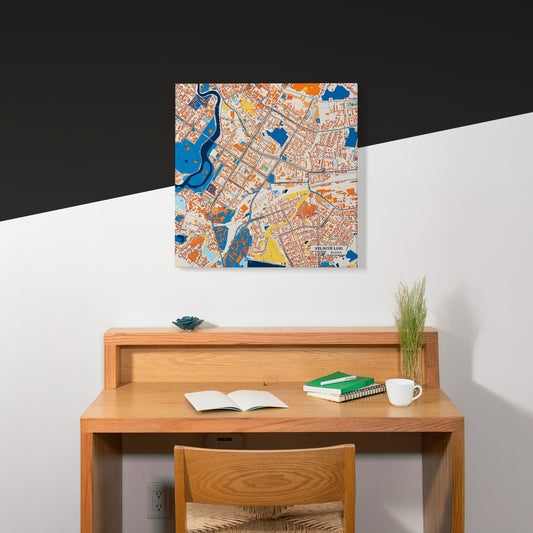 Великие Луки Russia Colorful City Map Canvas Print Scene