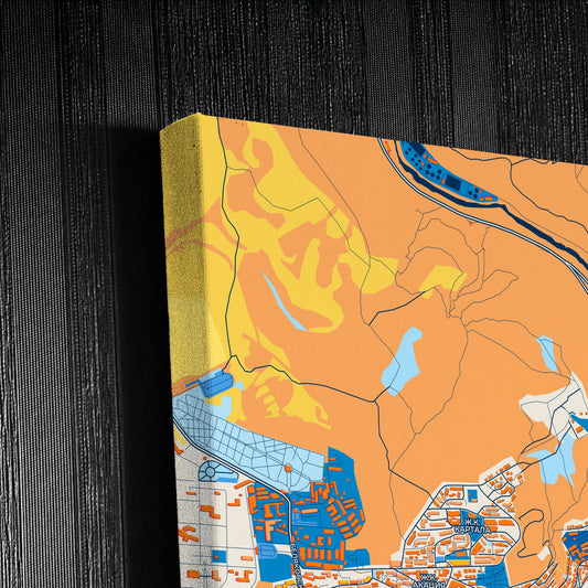 Велико Търново Bulgaria Colorful City Map Canvas Print Detail