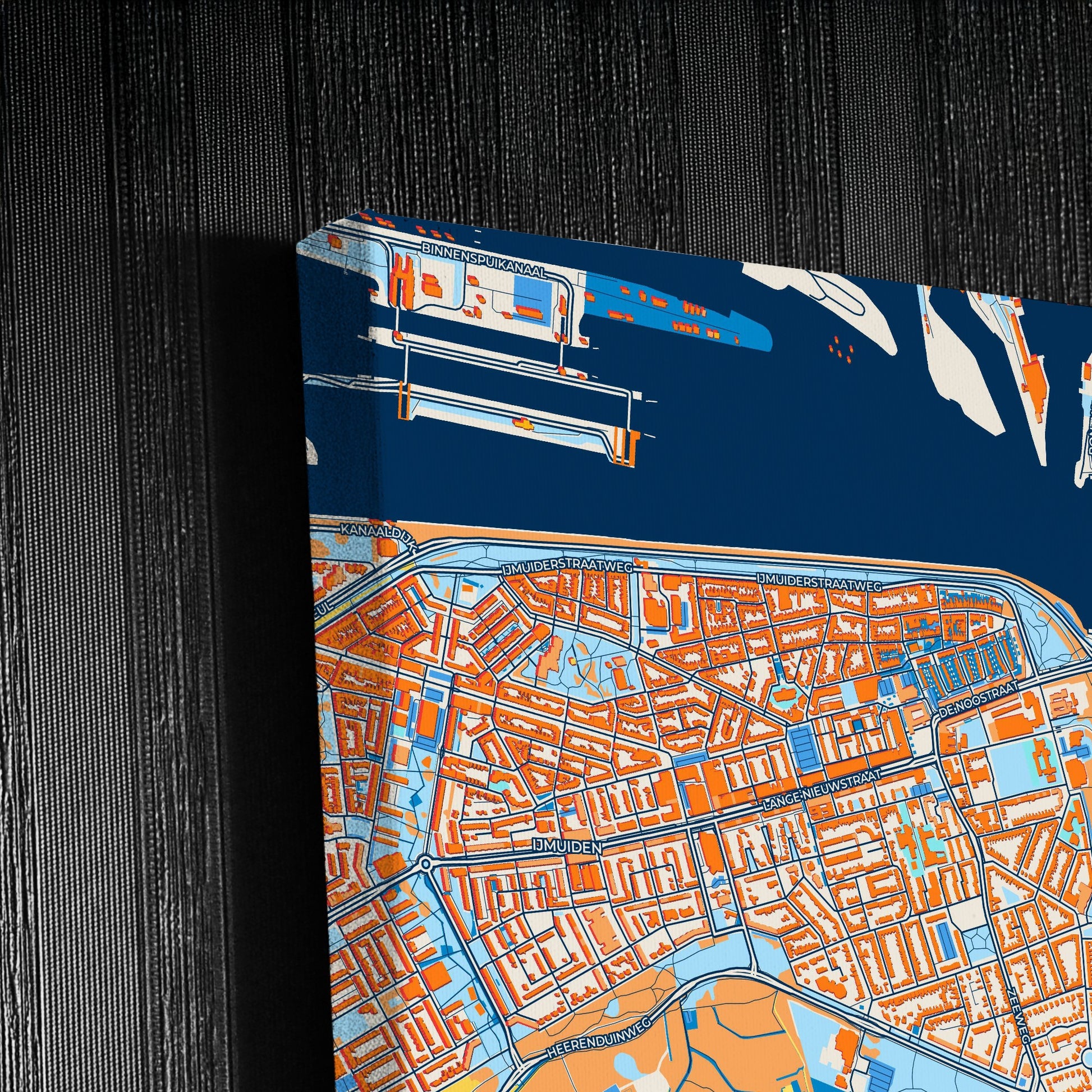 Velsen Netherlands Colorful City Map Canvas Print Detail