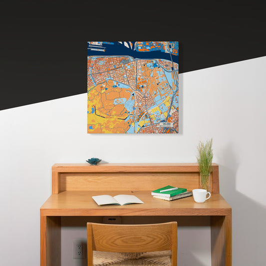 Velsen Netherlands Colorful City Map Canvas Print Scene