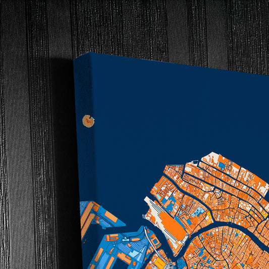Venezia  Italy Colorful City Map Canvas Print Detail