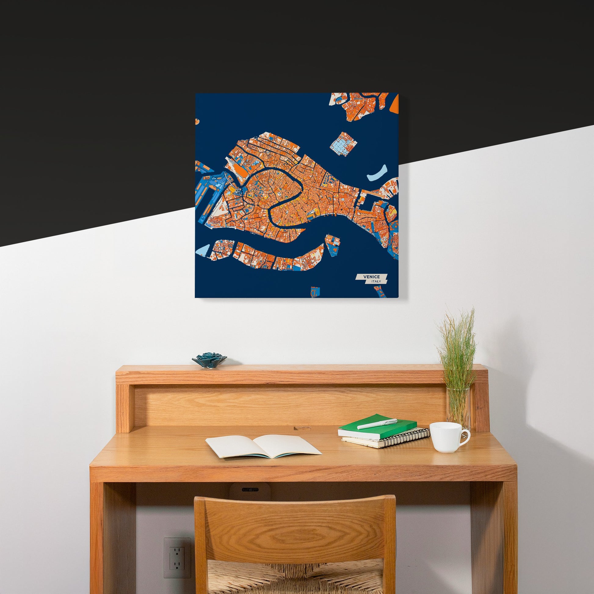 Venezia  Italy Colorful City Map Canvas Print Scene