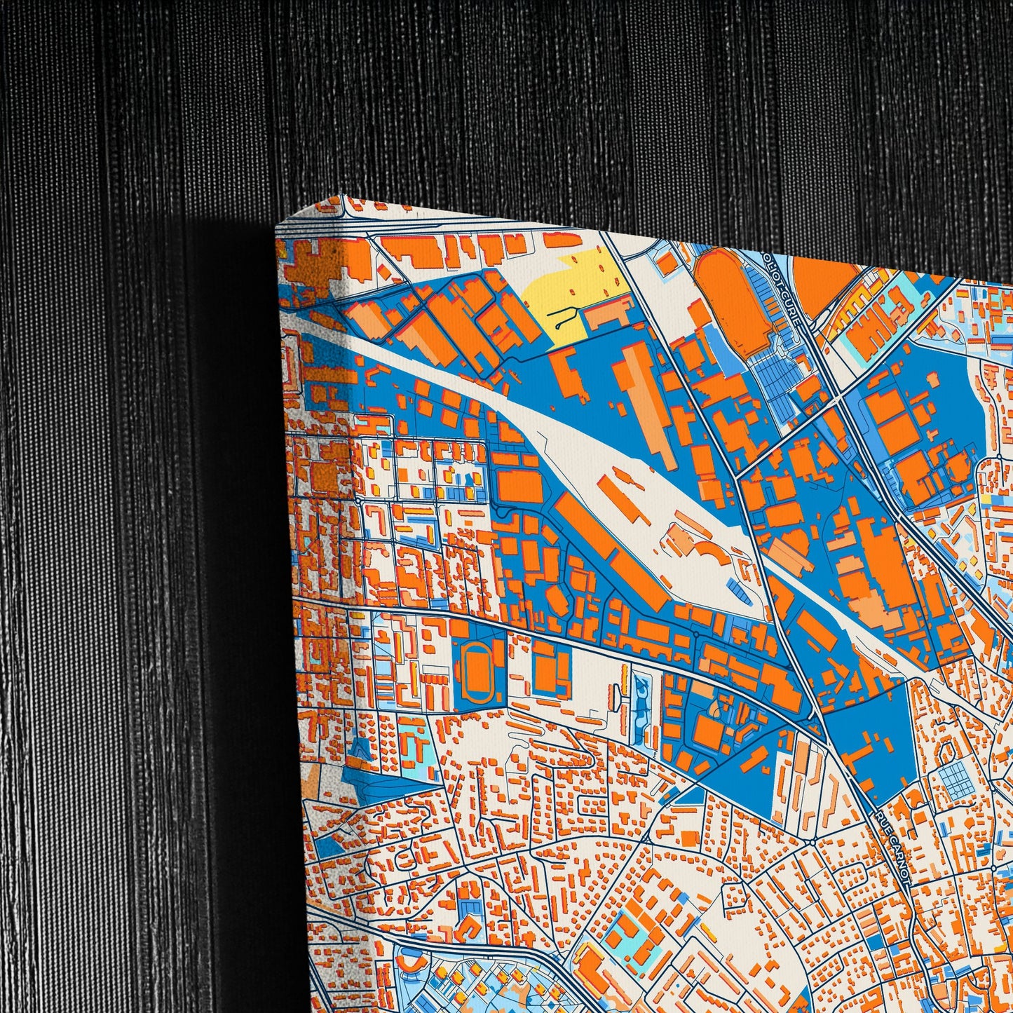 Vénissieux France Colorful City Map Canvas Print Detail