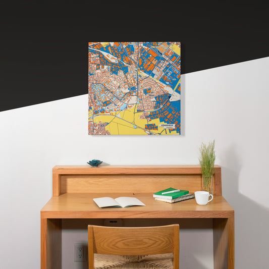 Vénissieux France Colorful City Map Canvas Print Scene