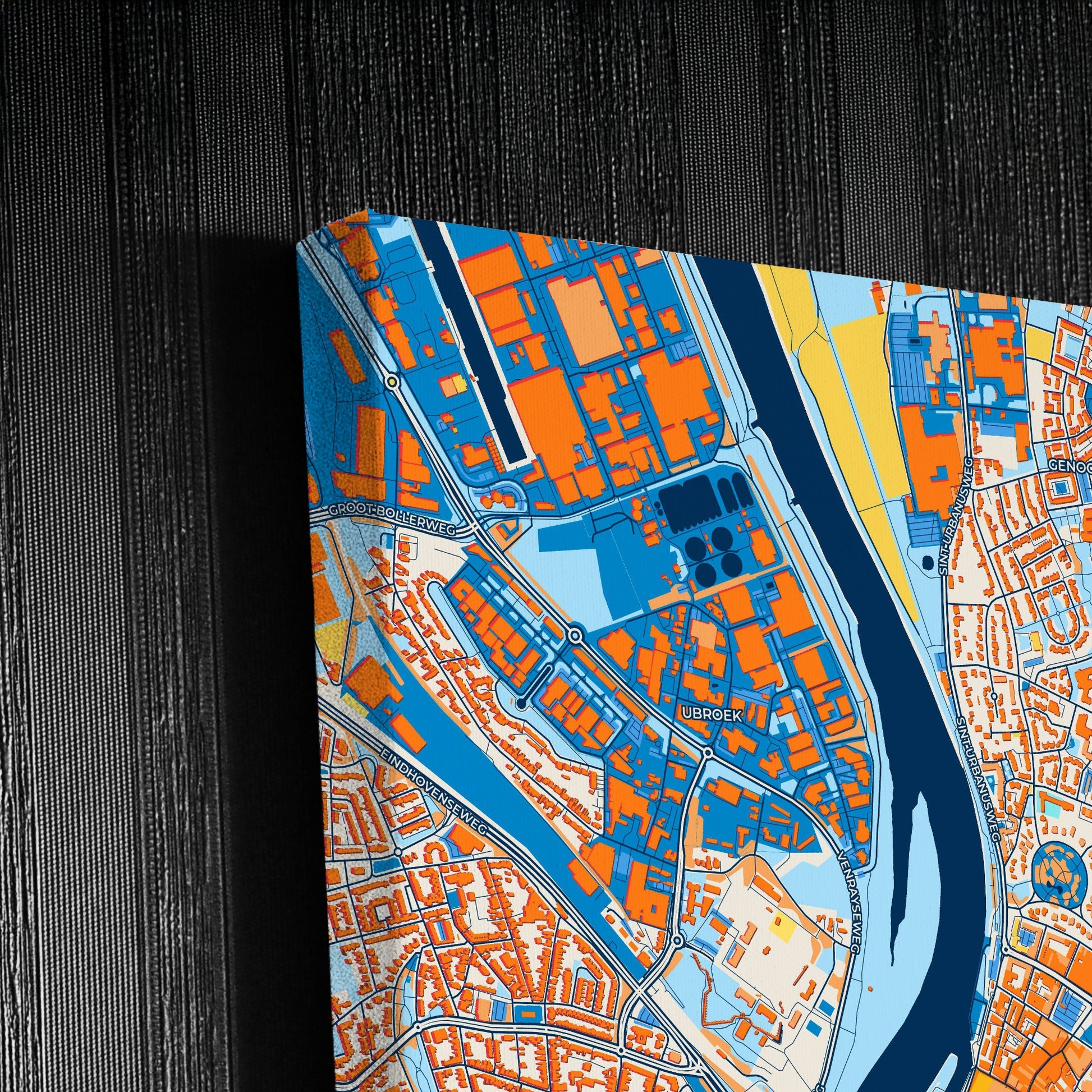 Venlo Netherlands Colorful City Map Canvas Print Detail