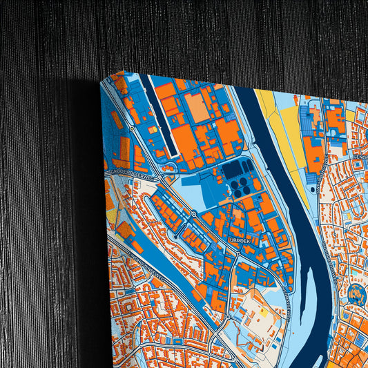 Venlo Netherlands Colorful City Map Canvas Print Detail