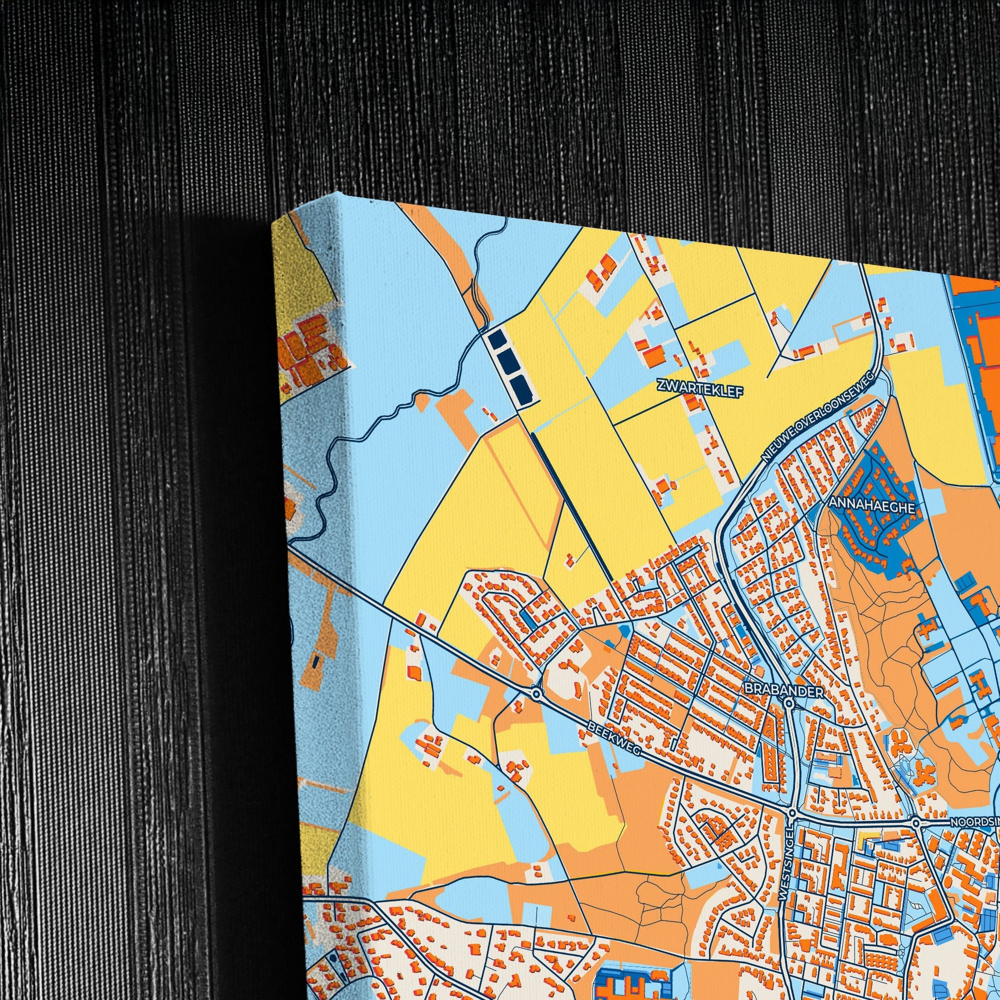Venray Netherlands Colorful City Map Canvas Print Detail
