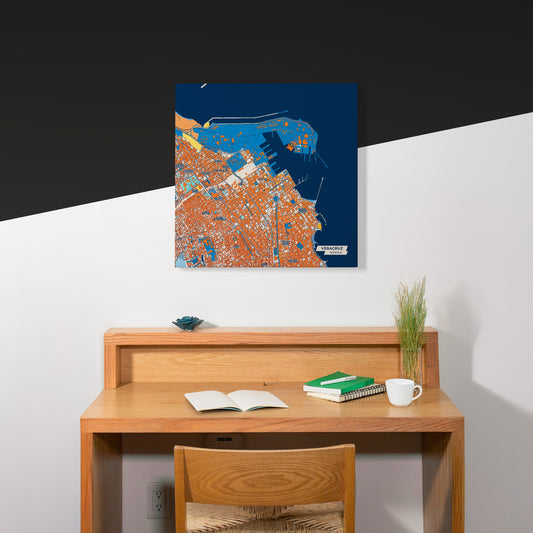 Veracruz Mexico Colorful City Map Canvas Print Scene