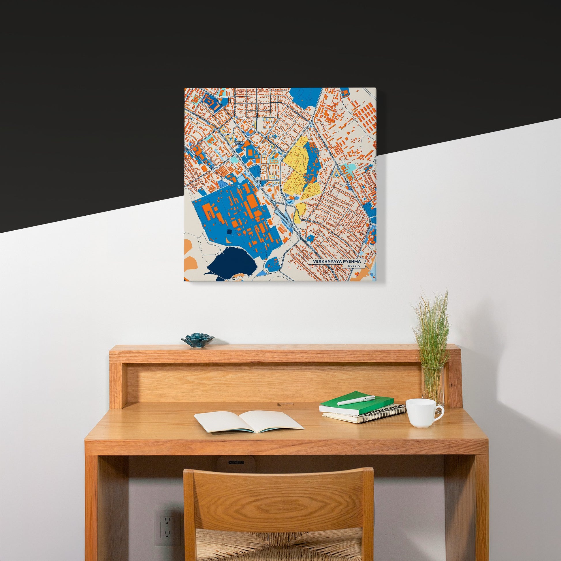 Верхняя Пышма Russia Colorful City Map Canvas Print Scene