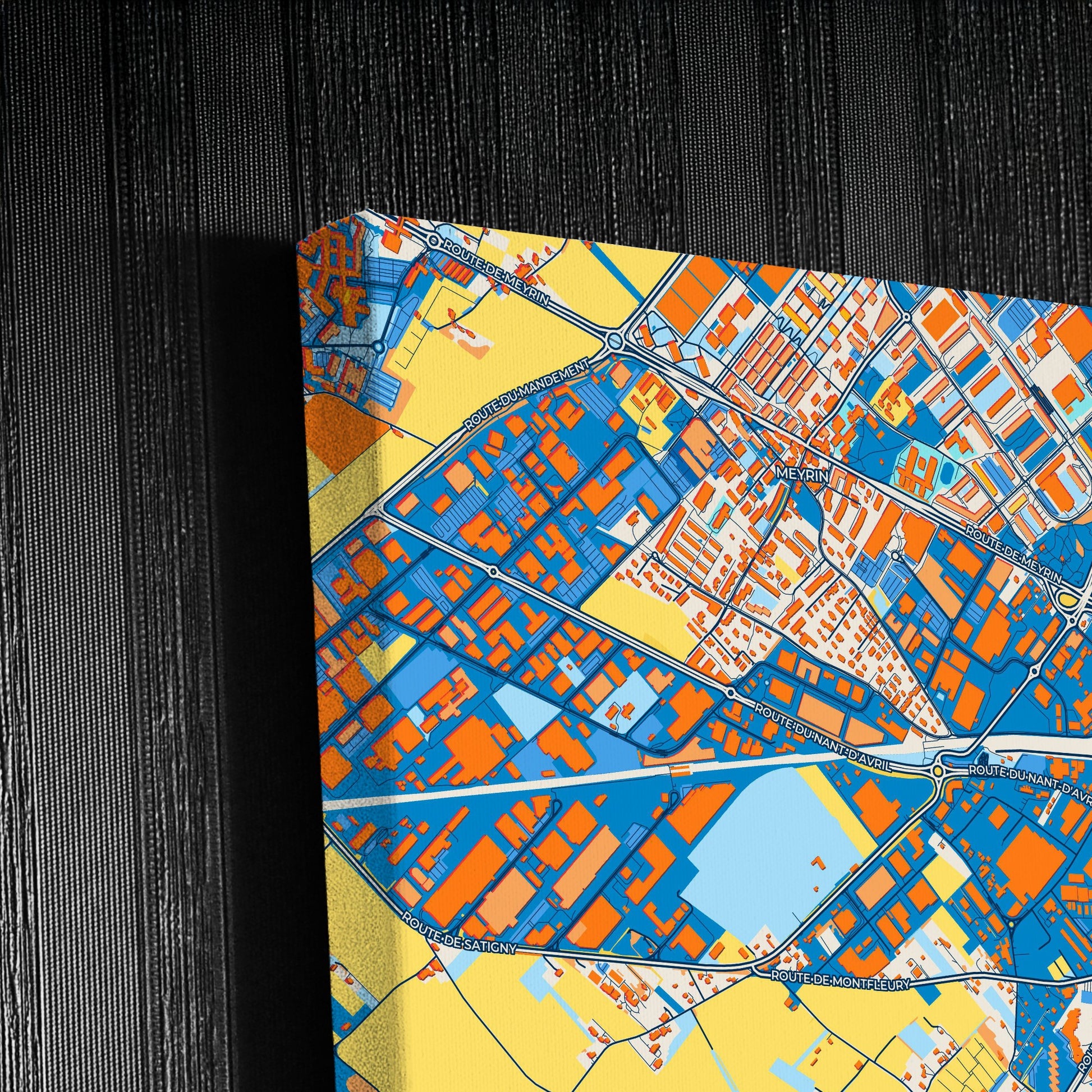 Vernier Switzerland Colorful City Map Canvas Print Detail