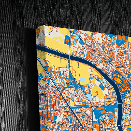 Verona  Italy Colorful City Map Canvas Print Detail