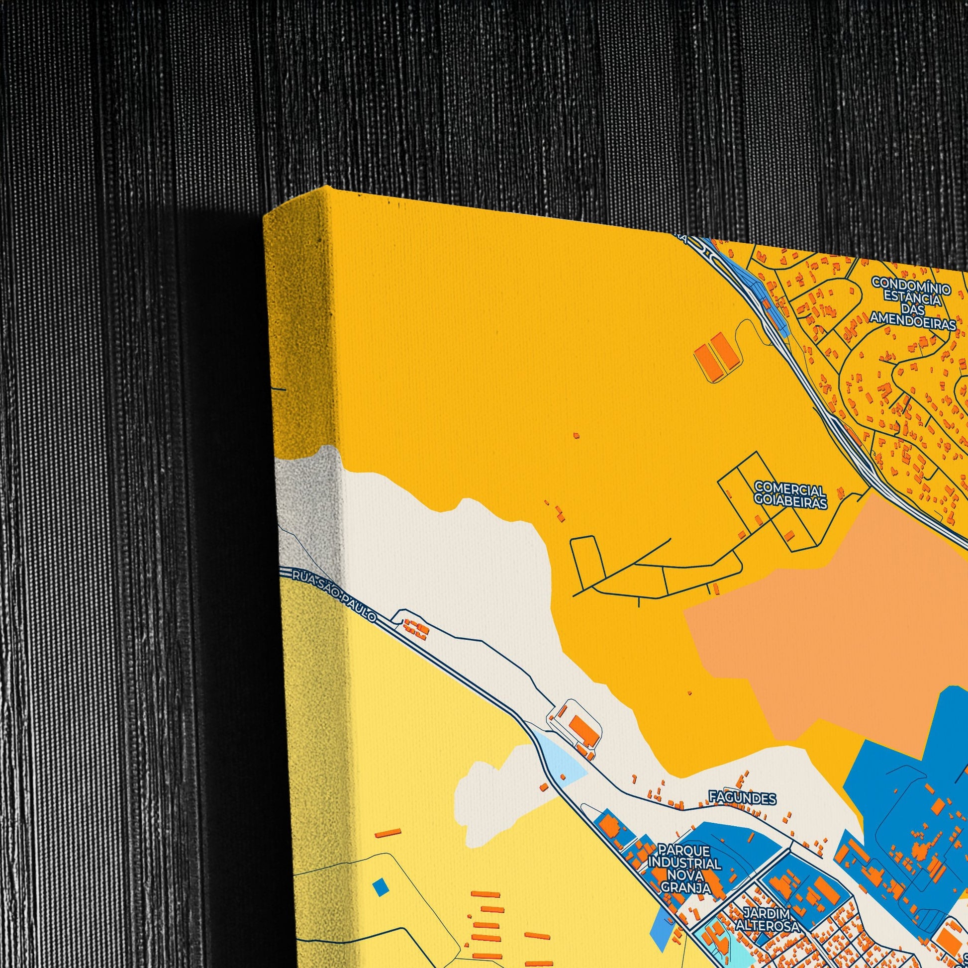 Vespasiano Brazil Colorful City Map Canvas Print Detail