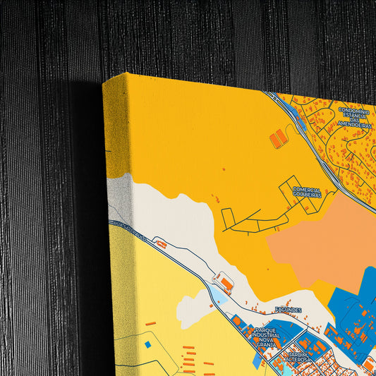 Vespasiano Brazil Colorful City Map Canvas Print Detail