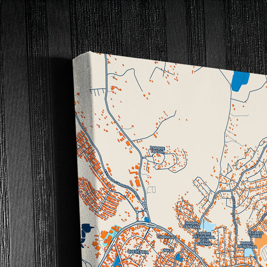 Viamao Brazil Colorful City Map Canvas Print Detail