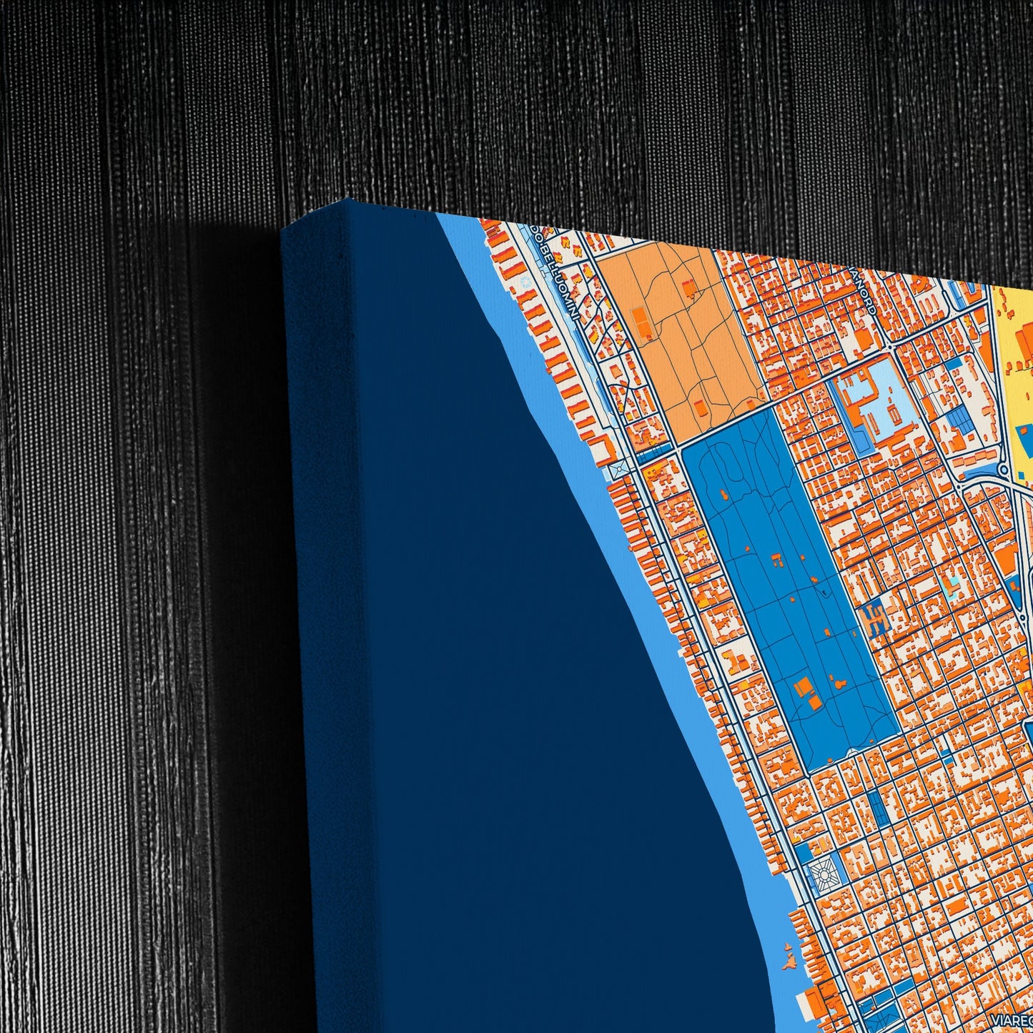 Viareggio Italy Colorful City Map Canvas Print Detail