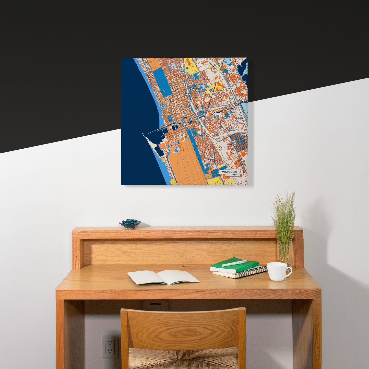 Viareggio Italy Colorful City Map Canvas Print Scene